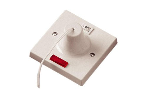 BG Electrical Double Pole Ceiling Switch with Power Indicator, White Moulded, 45 Amps