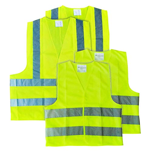 AA High Visibility Fluorescent Safety Vests AA0507 - Family Pack Two Adults Two Children ÃÂÃÂ Meets EU Safety Standards