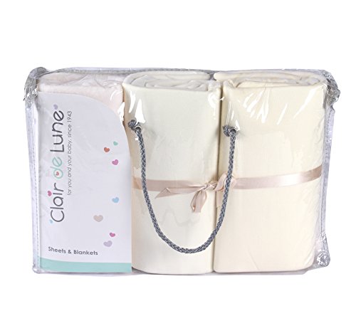 Clair de Lune Cot Bed Bedding Bale/Gift Set (Cream, 3-Piece)