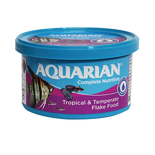 AQUARIAN Complete Nutrition, Aquarium Tropical Fish Food Flakes, 25g Container