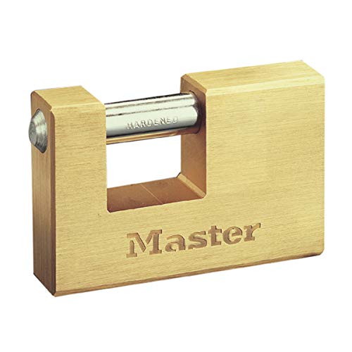 Master Lock 606EURD Rectangular Brass Padlock with Key, Gold, 6,5 x 6,3 x 1,4 cm