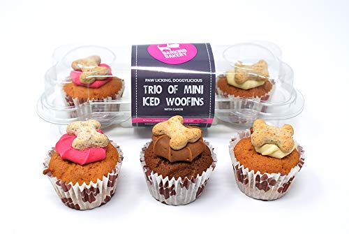 Trio of Mini Iced Woofins - 3 Little Cupcakes for Dog Doggy Treat