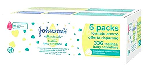 Johnson's Cottontouch Extra Sensitive Baby Wipes - 336 Wipes/toallitas - Blended with Real Cotton (6x56)