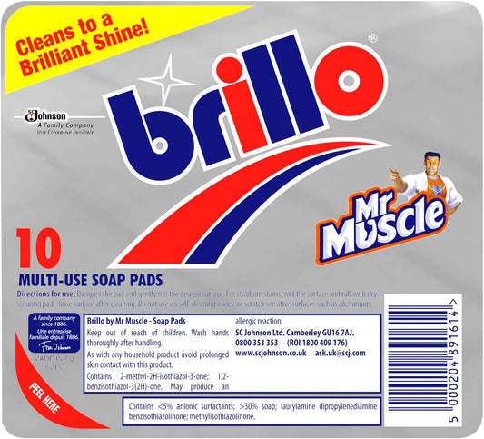 Brillo Multi-Use Soap Pads, Pack of 10