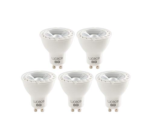 Luceco GU10 Non Dimmable 3W LED Light Bulb Lamp 210lm 4000K - Natural White, Pack of 5 [Energy Class A+]