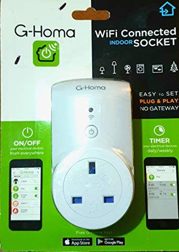 SMJ Electrical WIFISK-DISP WI FI WiFi Smart Socket, 3120 W, White